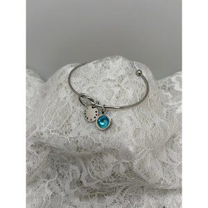 "I love you mom" Silver Tone Knot 2-Charm Bracelet